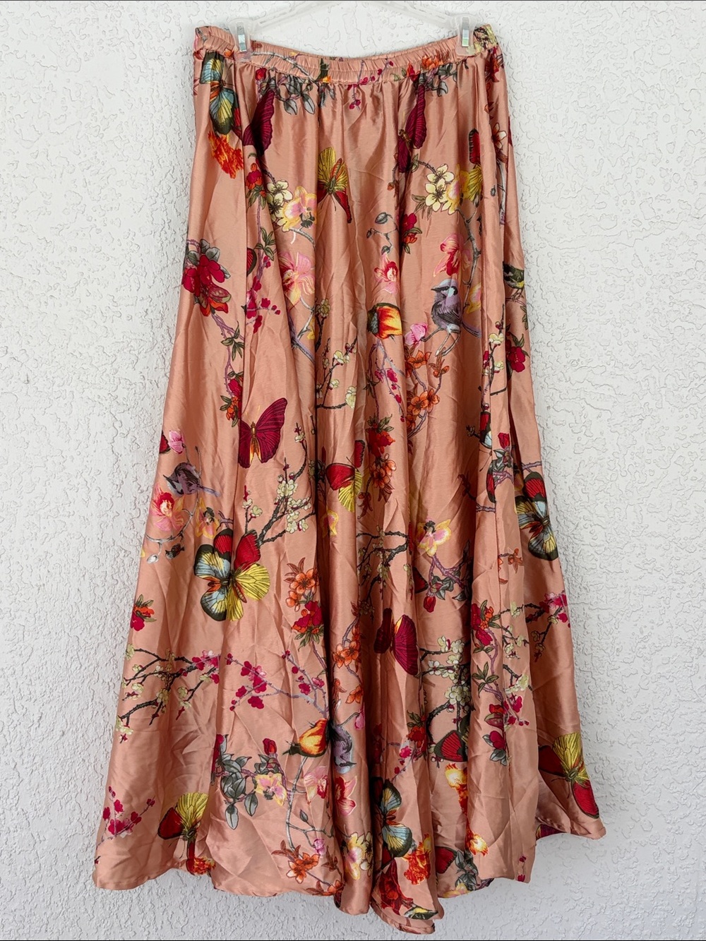 Truly 4 You floral  Butterfly Maxi Skirt in Blush Pink size M